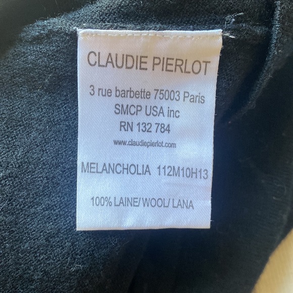 Black wool two toned Claudie Pierlot turtleneck - Picture 3 of 3
